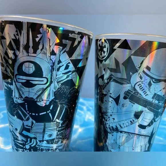 Star Wars - 2 Pc. Laser Decal Glass Set / Pint Glasses ✨ - Picture 4 of 9